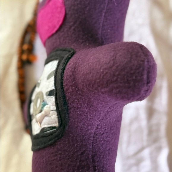 Purple Plush voodoo style just for fun doll with Orange Accents handcrafted. - Picture 5 of 6